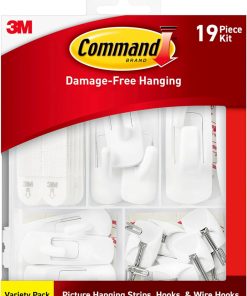 Command General Purpose Variety Kit. Hangs Up to 19 Items. Organize Damage-Free